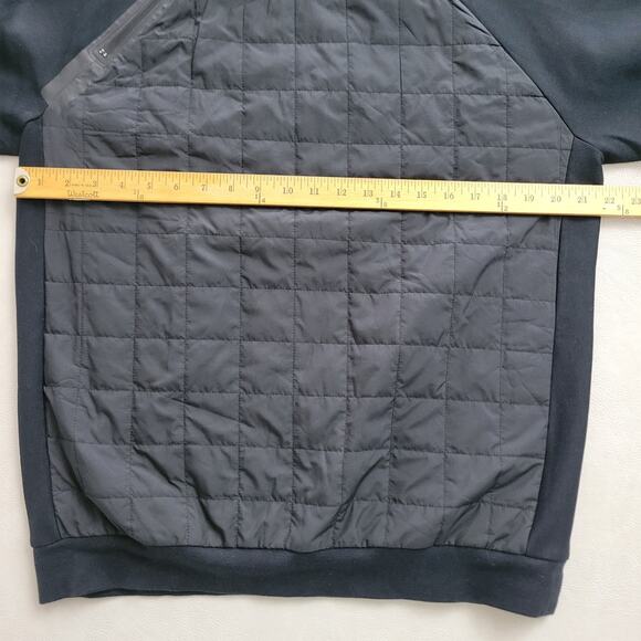Nike Tech Quilted Sweatshirt Mens Medium Side Zip Black Performance Hybrid Crew - Picture 11 of 11